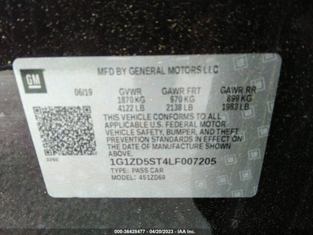 Chevrolet MALIBU LT 2020 1G1ZD5ST4LF007205 Image 10