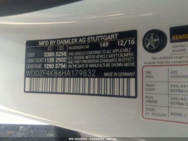 WDDZF4KB6HA179832 Mercedes-Benz E-class E 300