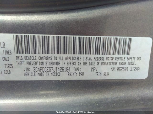 3C4PDCEG7JT426184 Dodge JOURNEY GT