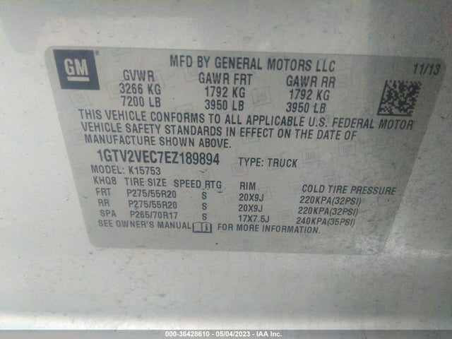 GMC Sierra 1500 Slt 2014 1GTV2VEC7EZ189894 Image 9