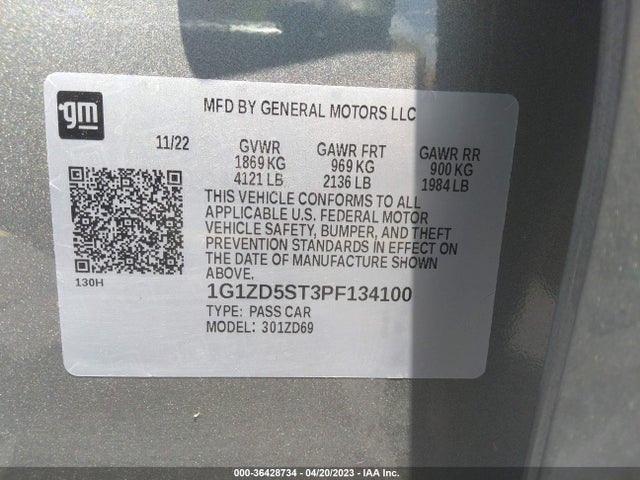 Chevrolet MALIBU LT 2023 1G1ZD5ST3PF134100 Image 9