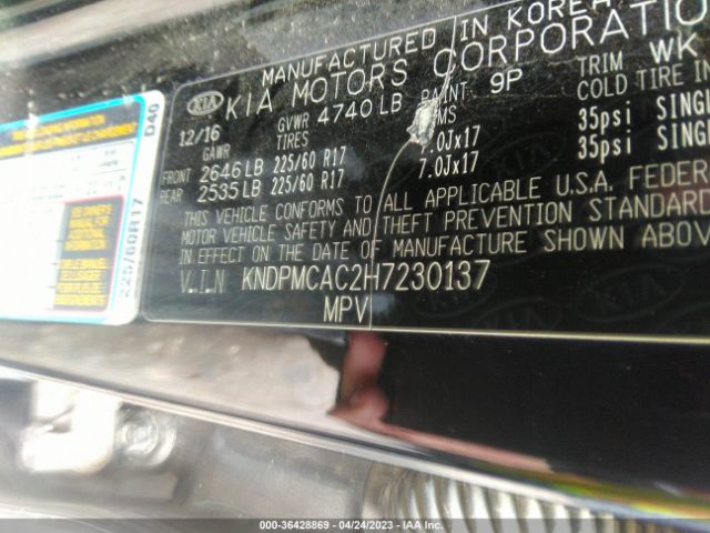 KNDPMCAC2H7230137 KIA Sportage Lx
