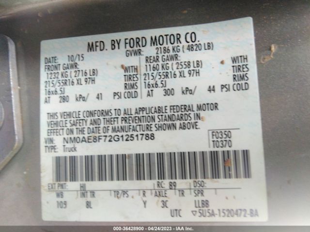 NM0AE8F72G1251788 Ford Transit Connect Wagon Xlt