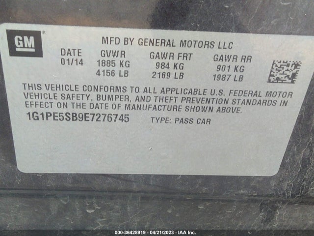 Chevrolet Cruze 2lt 2014 1G1PE5SB9E7276745 Image 9
