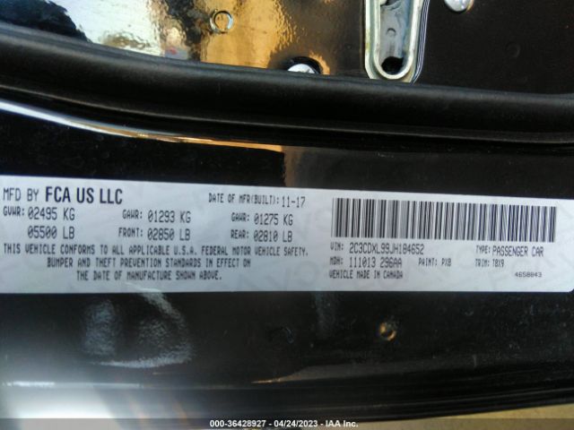 2C3CDXL99JH184652 Dodge Charger Srt Hellcat