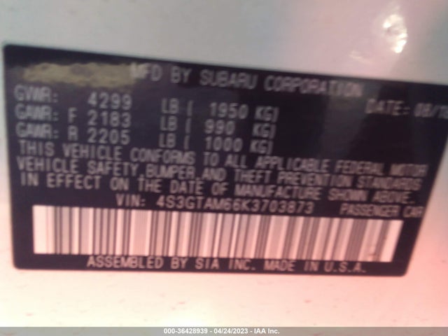 4S3GTAM66K3703873 Subaru Impreza Sport