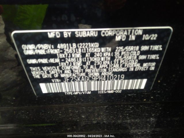 JF2SKAGC9PH410219 Subaru Forester Sport