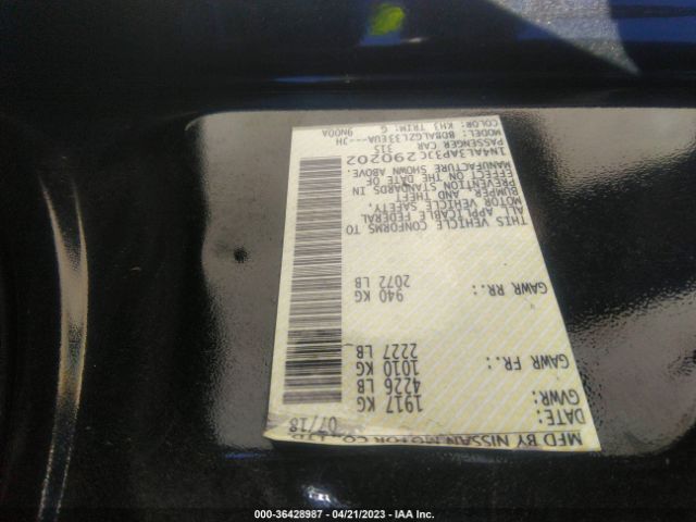 1N4AL3AP3JC290202 Nissan Altima 2.5 S