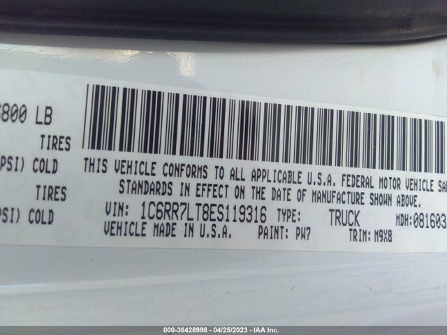 RAM 1500 Big Horn 2014 1C6RR7LT8ES119316 Image 10