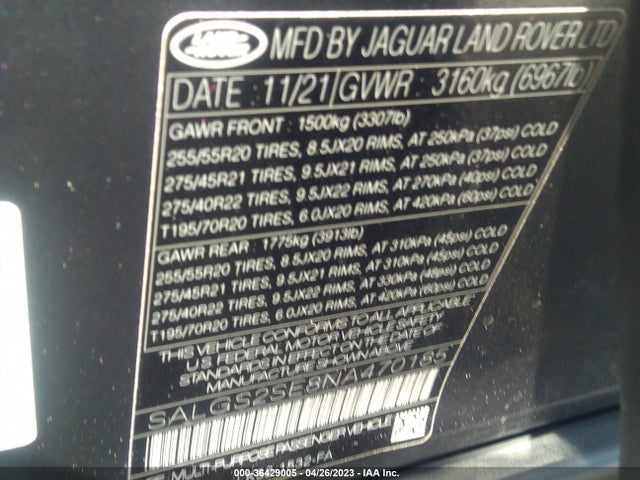 SALGS2SE8NA470185 Land Rover Range Rover Westminster
