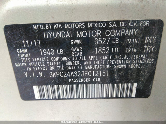 Hyundai ACCENT SE 2018 3KPC24A32JE012151 Image 9
