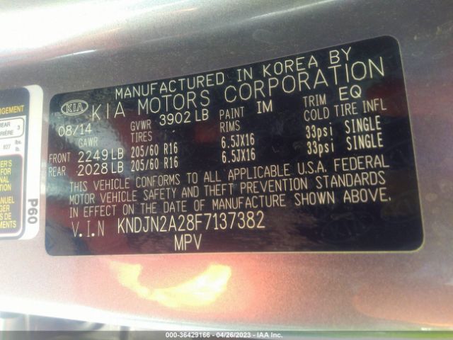 KNDJN2A28F7137382 KIA Soul Base
