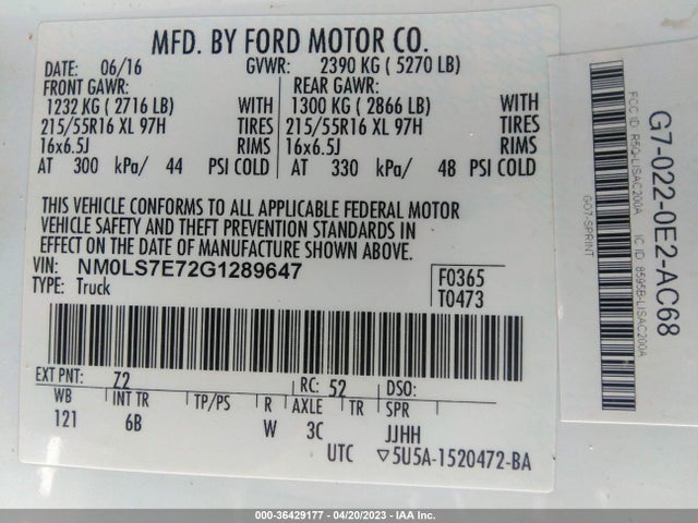 Ford Transit Connect Xl 2016 NM0LS7E72G1289647 Image 10