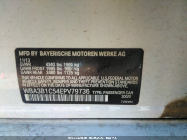 WBA3B1C54EPV79736 BMW 3 Series 320i