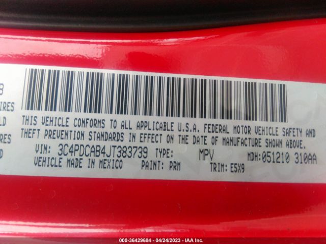 3C4PDCAB4JT383739 Dodge JOURNEY SE