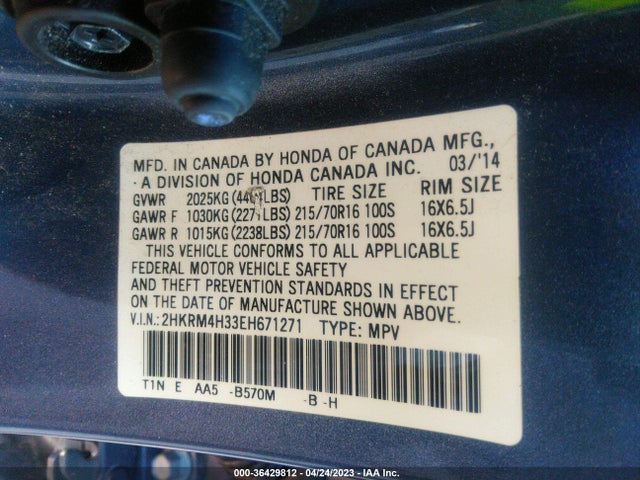 Honda CR-V LX 2014 2HKRM4H33EH671271 Image 9