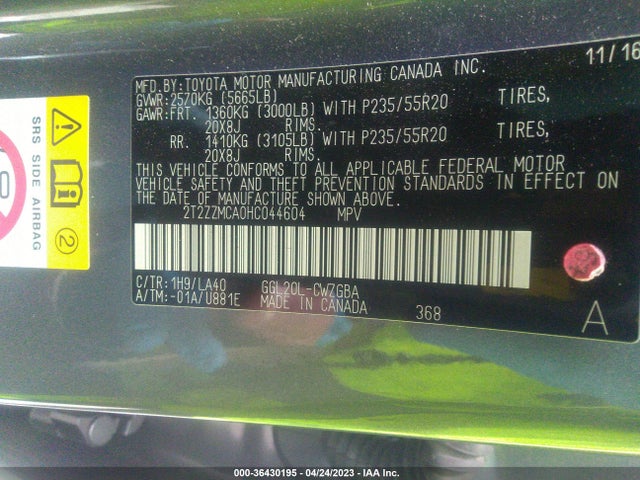 Lexus Rx Rx 350 2017 2T2ZZMCA0HC044604 Image 11