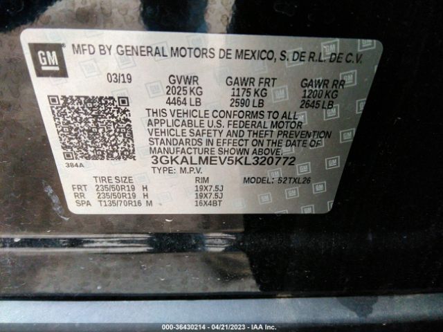 3GKALMEV5KL320772 GMC Terrain Sle