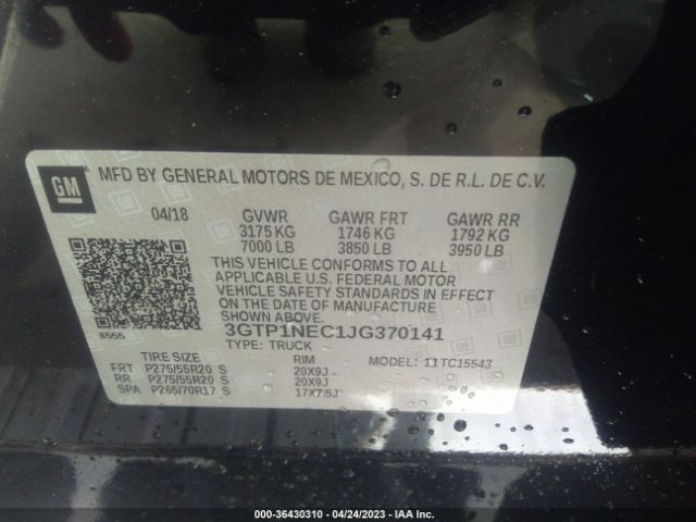 3GTP1NEC1JG370141 GMC Sierra 1500 Slt