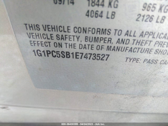 Chevrolet Cruze 1lt 2014 1G1PC5SB1E7473527 Image 10