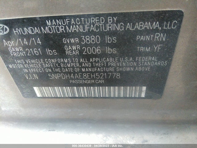 Hyundai ELANTRA SE 2014 5NPDH4AE8EH521778 Image 11