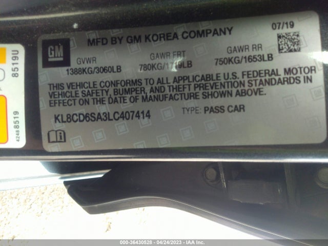 Chevrolet Spark Lt 2020 KL8CD6SA3LC407414 Image 9