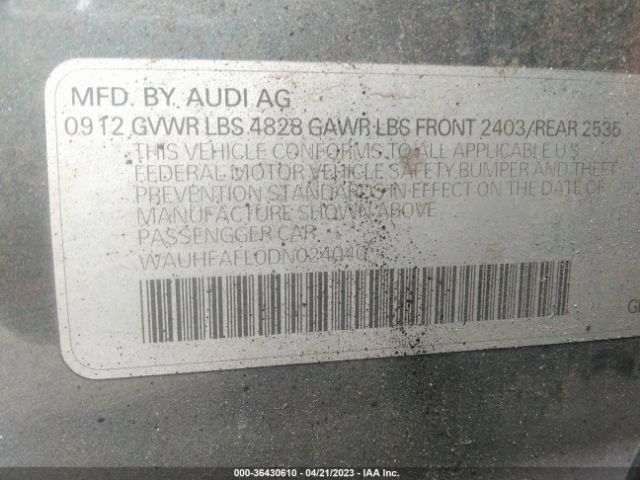 2013 AUDI A4 WAUHFAFL0DN024040 Photo 8