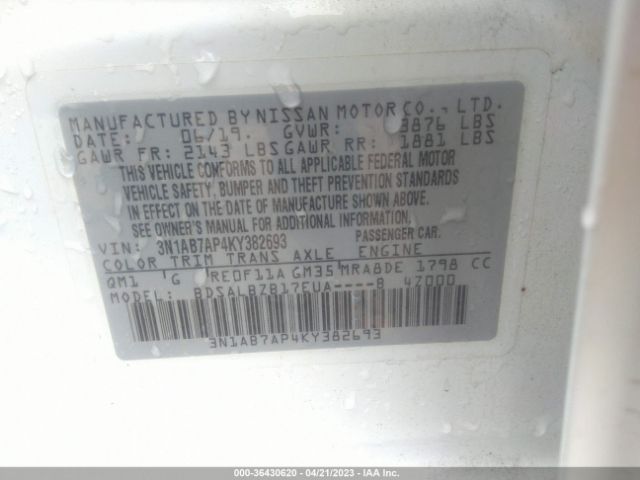 3N1AB7AP4KY382693 Nissan SENTRA S