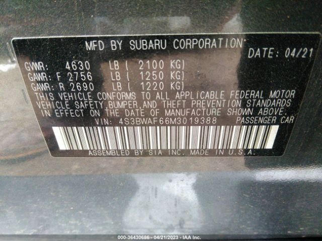 4S3BWAF66M3019388 Subaru Legacy Premium