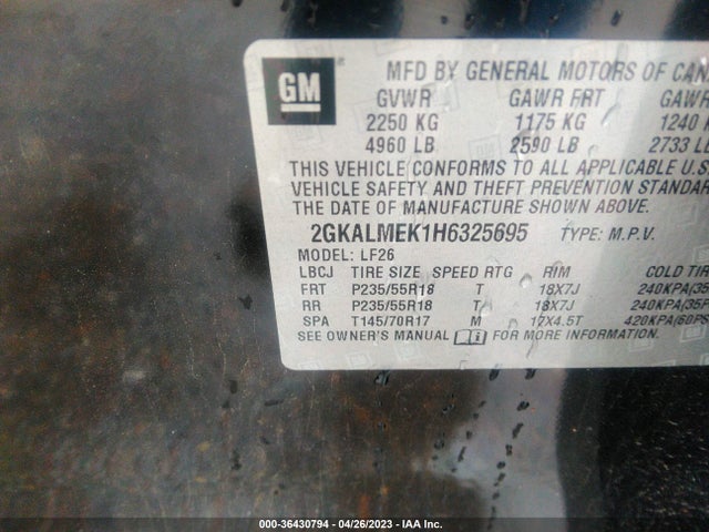 GMC Terrain Sle 2017 2GKALMEK1H6325695 Image 9