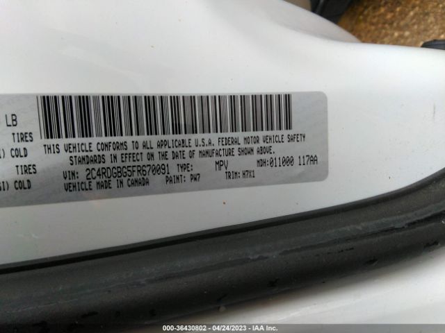 2C4RDGBG5FR670091 Dodge Grand Caravan American Value Pkg