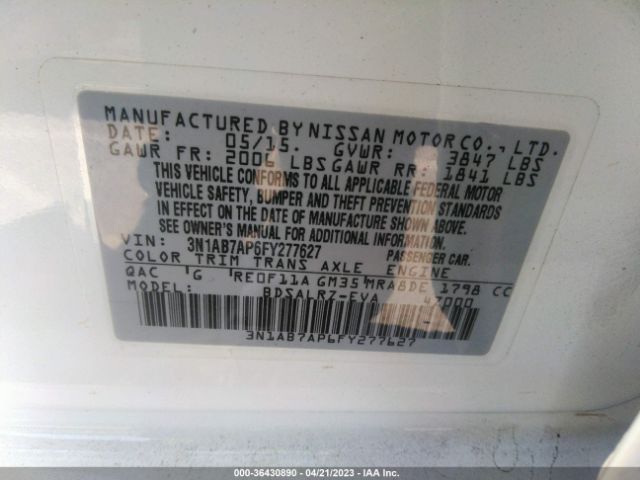 3N1AB7AP6FY277627 Nissan SENTRA SR