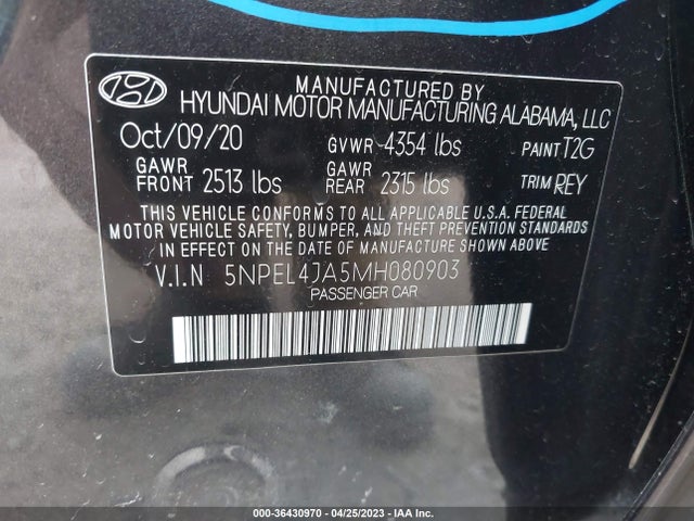 Hyundai SONATA SEL 2021 5NPEL4JA5MH080903 Image 9