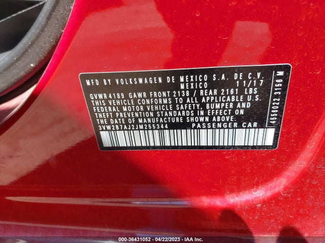 3VW2B7AJ2JM255344 Volkswagen Jetta 1.4t S