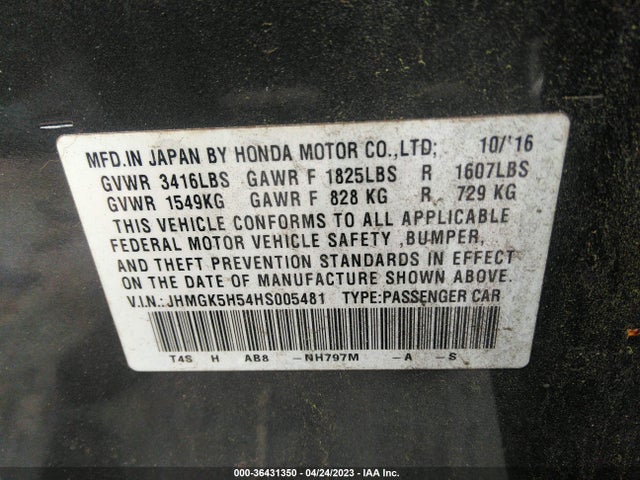 Honda FIT LX 2017 JHMGK5H54HS005481 Image 9