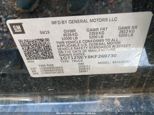1GT12SEY8KF269730 GMC Sierra 2500hd Denali