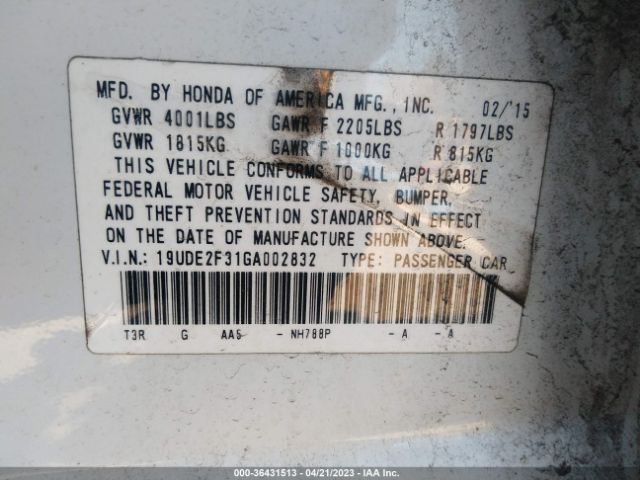 19UDE2F31GA002832 Acura ILX