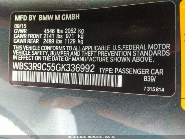BMW M4 2016 WBS3R9C55GK336992 Image 9