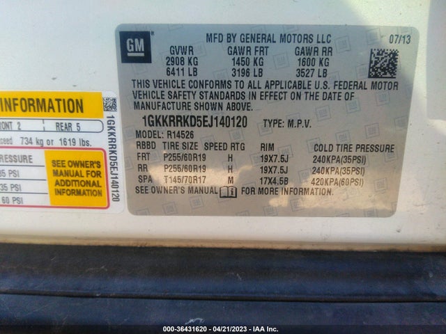 GMC ACADIA SLT 2014 1GKKRRKD5EJ140120 Image 9