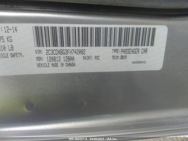 2C3CDXBG3FH742082 Dodge Charger Se