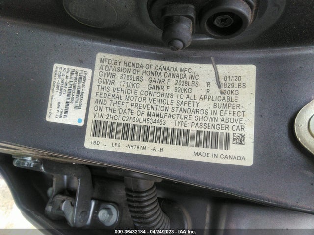 Honda Civic Sedan Lx 2020 2HGFC2F69LH534463 Image 9