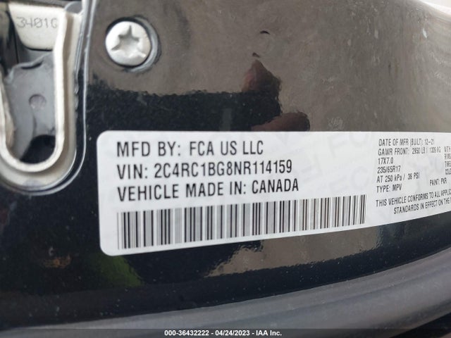 2C4RC1BG8NR114159 Chrysler Pacifica Touring L