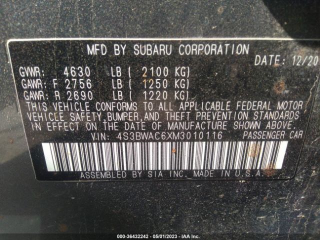 4S3BWAC6XM3010116 Subaru Legacy Premium