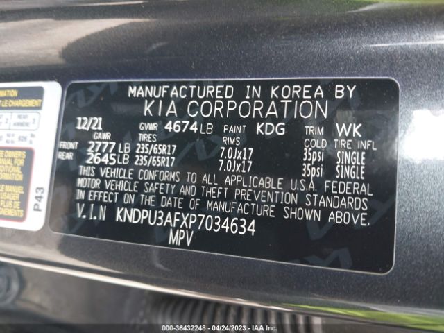 KNDPU3AFXP7034634 KIA Sportage Lx
