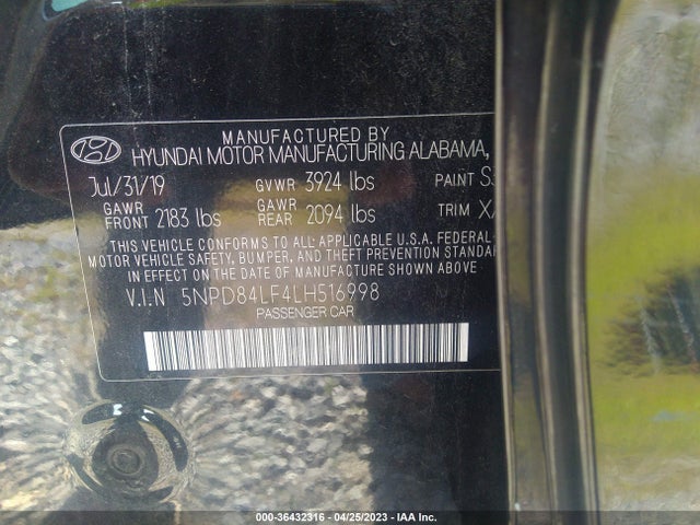 Hyundai Elantra Value Edition 2020 5NPD84LF4LH516998 Image 11