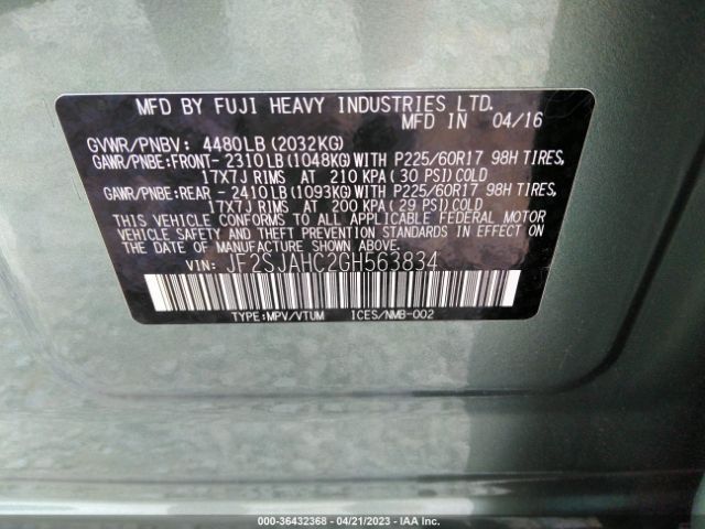 JF2SJAHC2GH563834 Subaru Forester 2.5i Limited