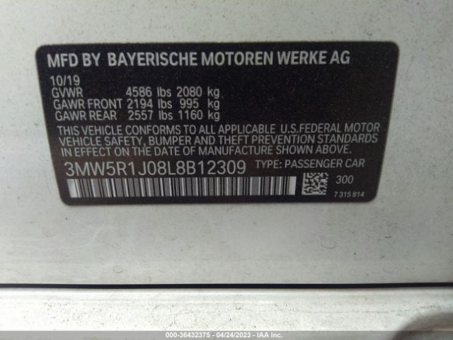 3MW5R1J08L8B12309 BMW 3 Series 330i