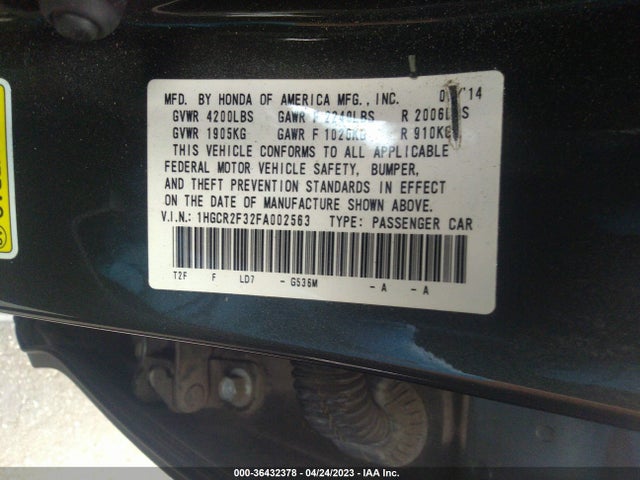 Honda Accord Sedan Lx 2015 1HGCR2F32FA002563 Image 11