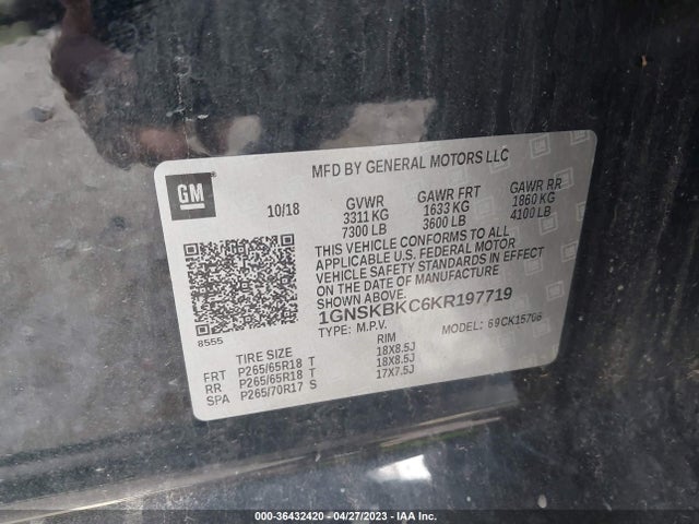 Chevrolet Tahoe Lt 2019 1GNSKBKC6KR197719 Image 11