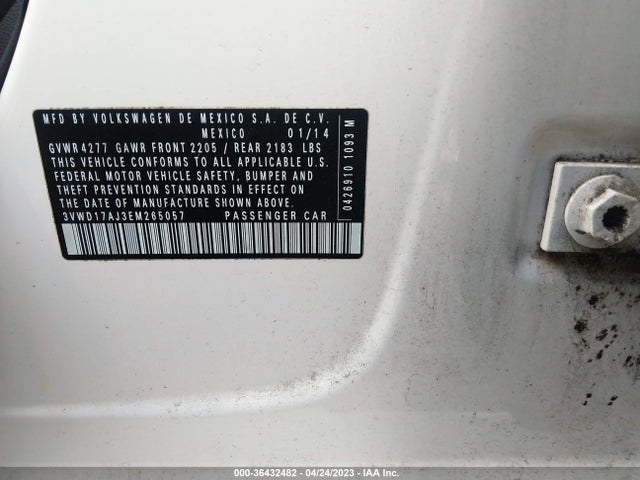 3VWD17AJ3EM265057 Volkswagen Jetta Sedan Se
